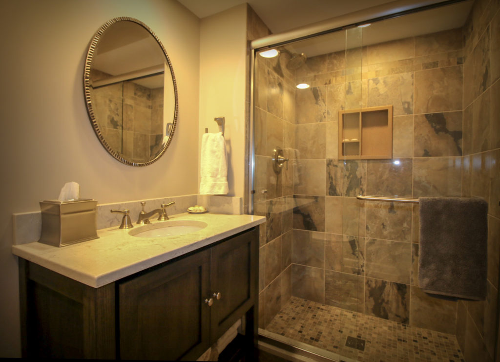 Bathroom Update with Stone Shower Surround