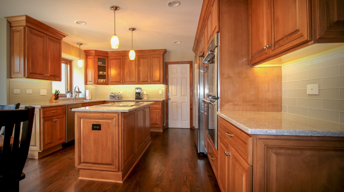 Kitchen Remodel with Glass Tile Backsplash