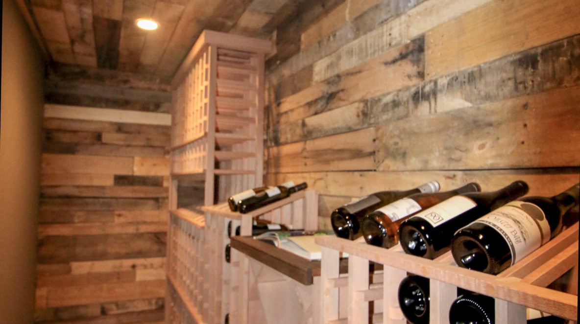Wine Cellar with Reclaimed Wood