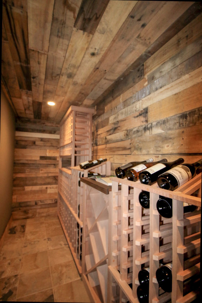 Wine Cellar with Reclaimed Wood