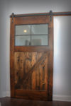 Custom Barn Door with Rippled Glass