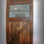 Custom Barn Door with Rippled Glass