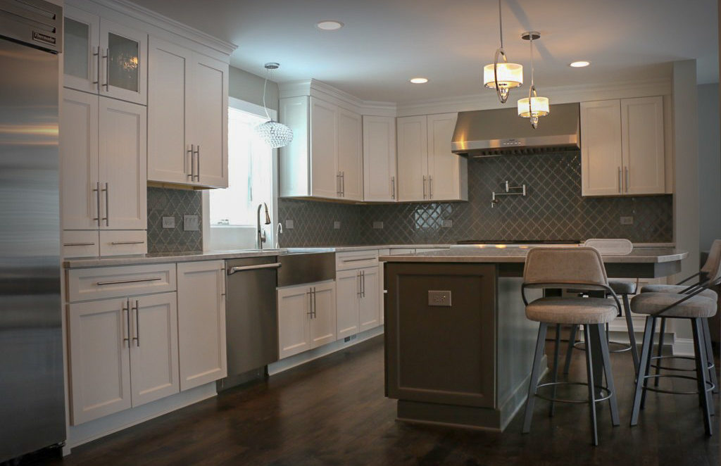 White and Grey Kitchen Remodel