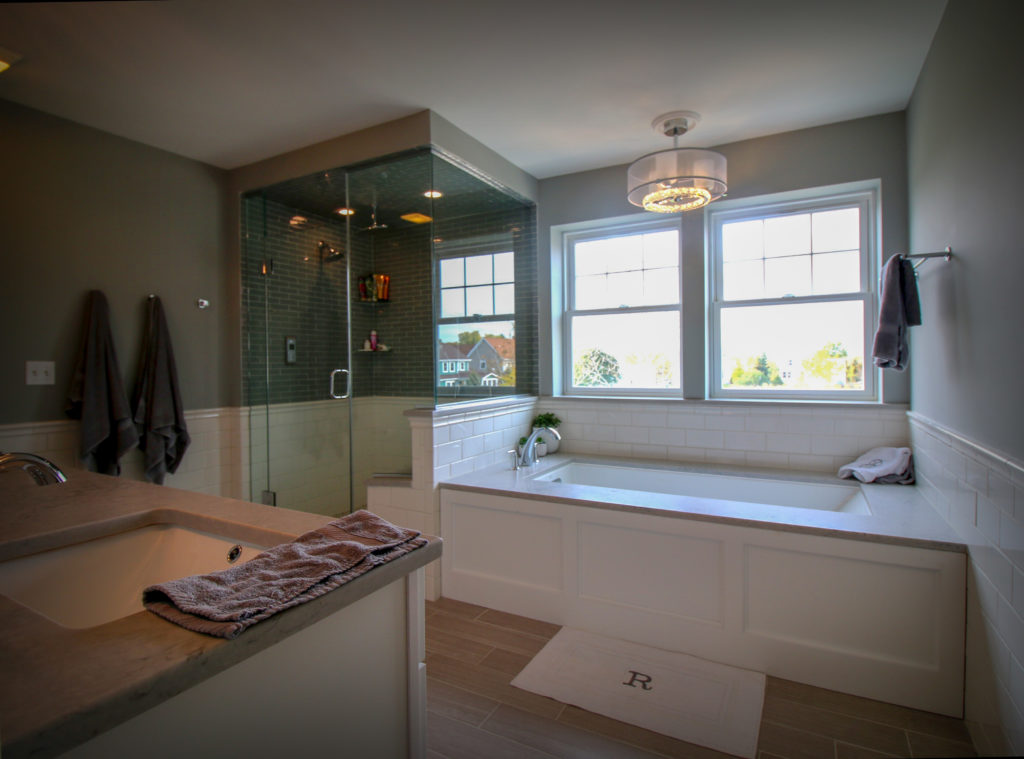 Large Soaker Tub with Custom Platform