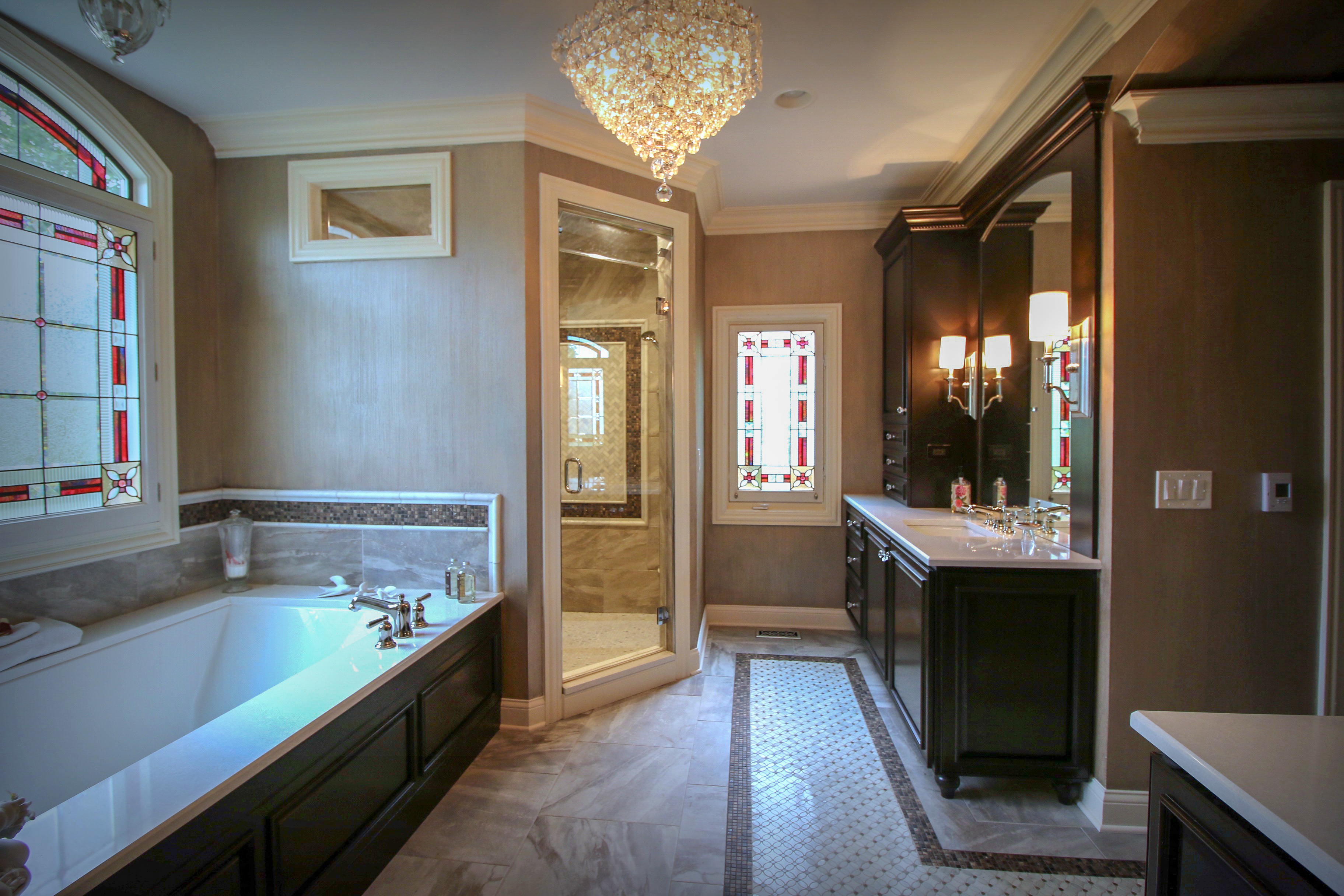 Elegant Bathroom Remodel with Large Walk-in Shower