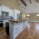 Large Open-space Floor Plan with Live-edge Bar