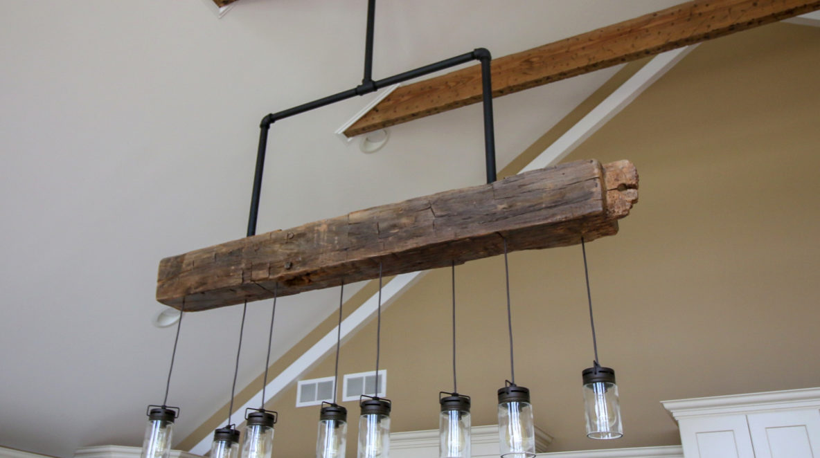 Custom Light Fixture from Reclaimed Beam