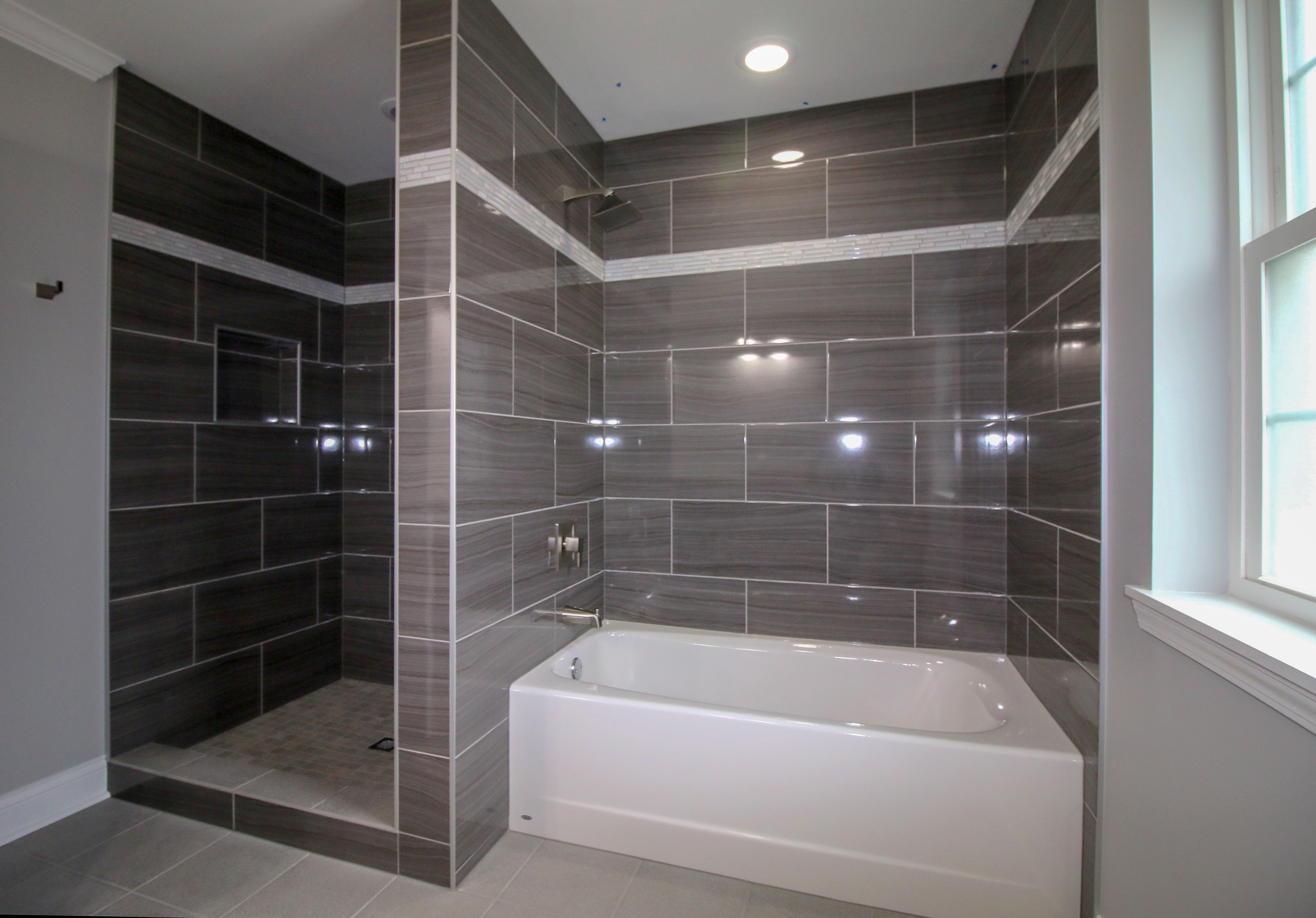Bathroom Update with Elegant Tub Surround and Standing Shower
