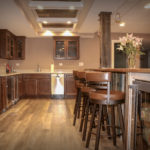 Basement Bar Space with Coffer Ceiling