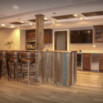 Basement Bar with Barnwood Siding