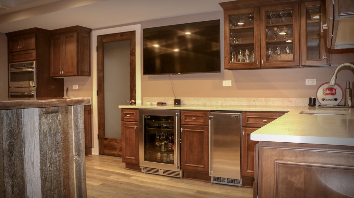 Custom Basement Kitchen and Bar Space