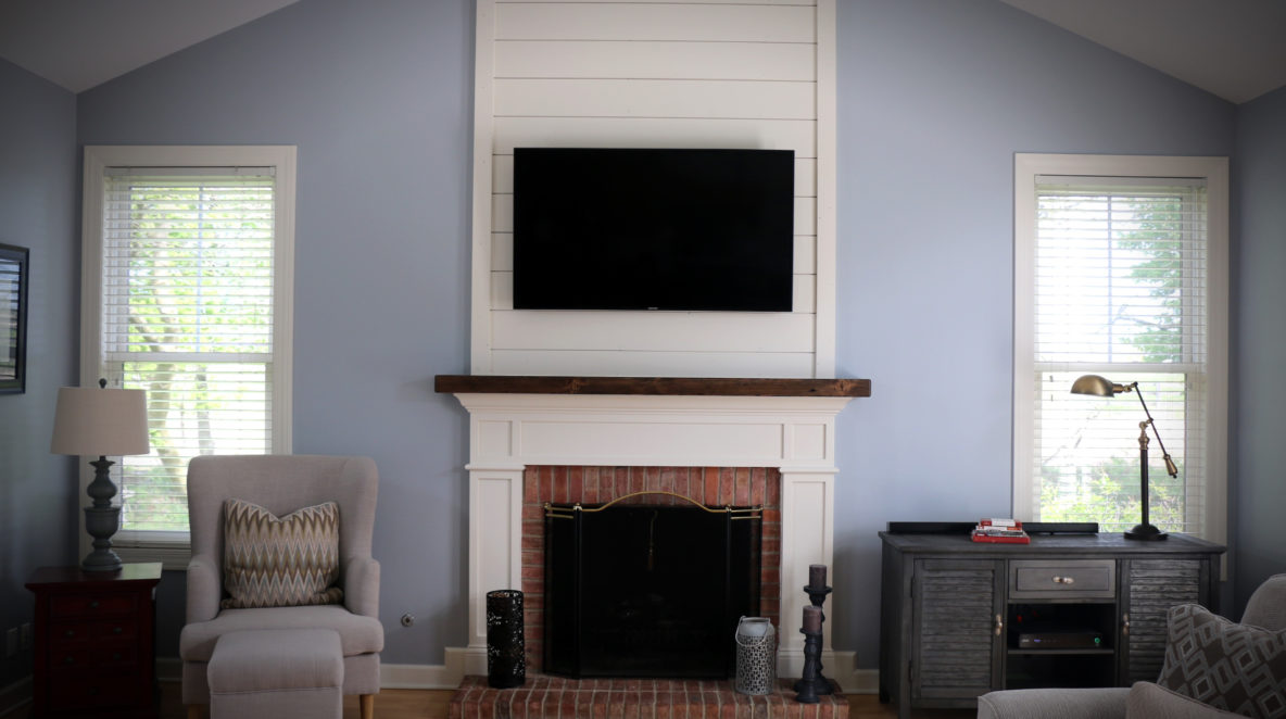 Simple, yet Elegant Fireplace with Shiplap