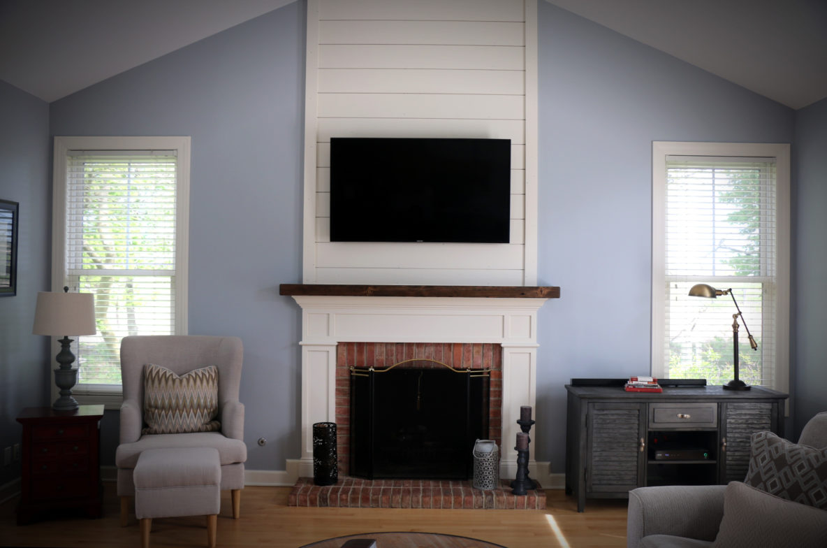 Simple, yet Elegant Fireplace with Shiplap
