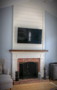 Fireplace with Shiplap and Mantle