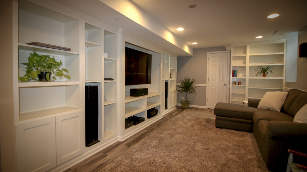 Basement Entertainment Room Builtins