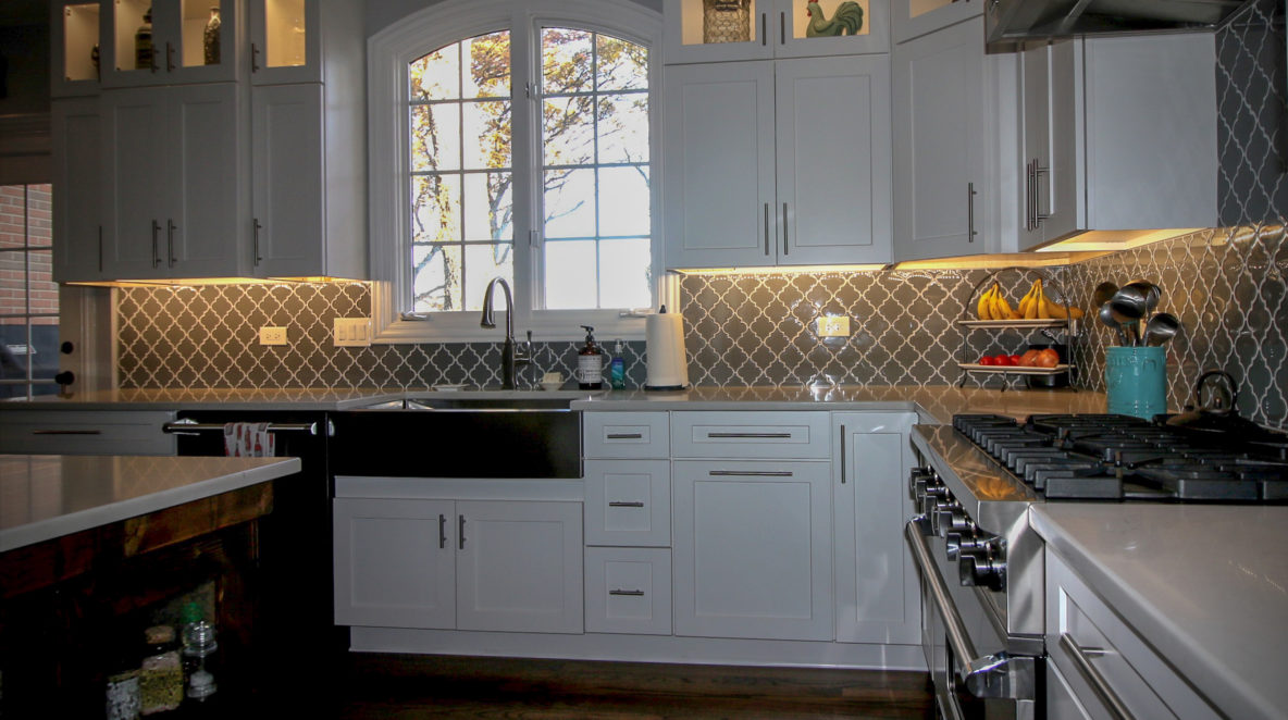 Kitchen Remodel with Custom Backsplash and Cabinet Under-lighting