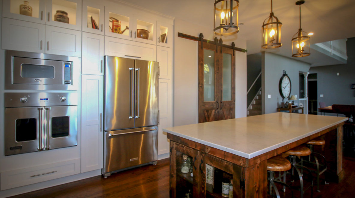 Beautiful Kitchen Remodel with Glass Door Upper Cabinets