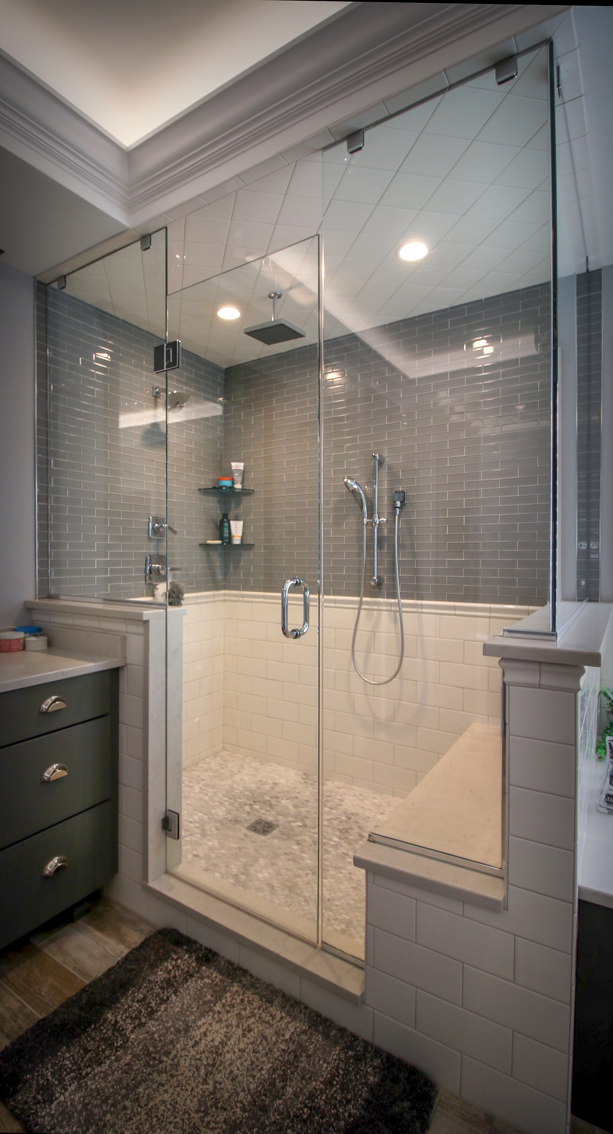 Multiple Shower Head Custom Bathroom Remodel