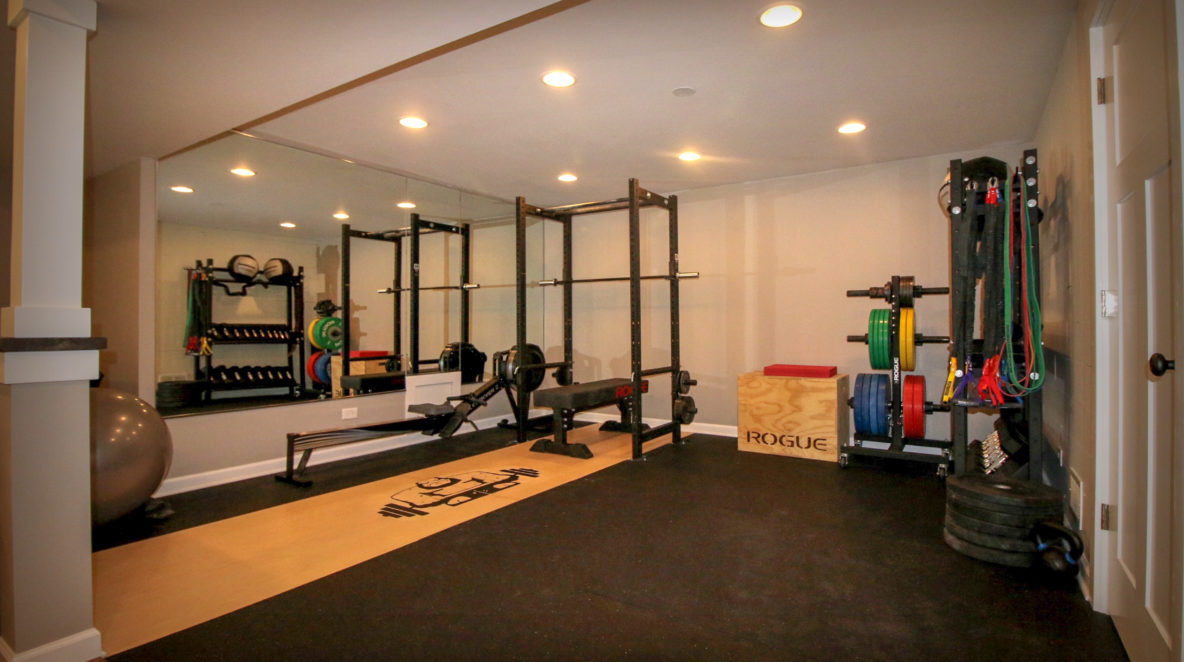 Home Gym inside Basement Remodel