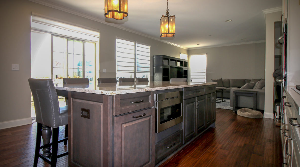 Kitchen Island Opening Up to Family Room