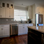 Wide Subway Backsplash With White Tiles