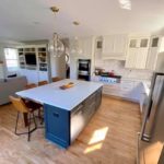 Spacious Iron Ore SW island with modern leather stools