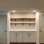 Shiplap Wall Accent Wall with Chunky Wood Shelves