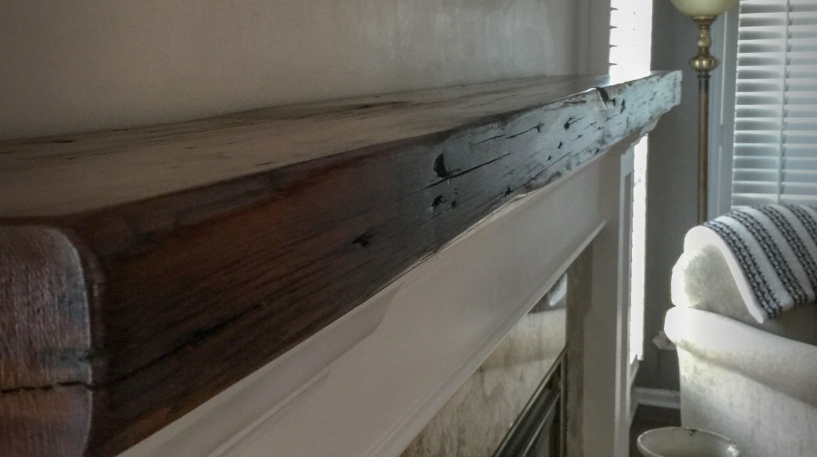 Rustic Mantle from Reclaimed Timbers