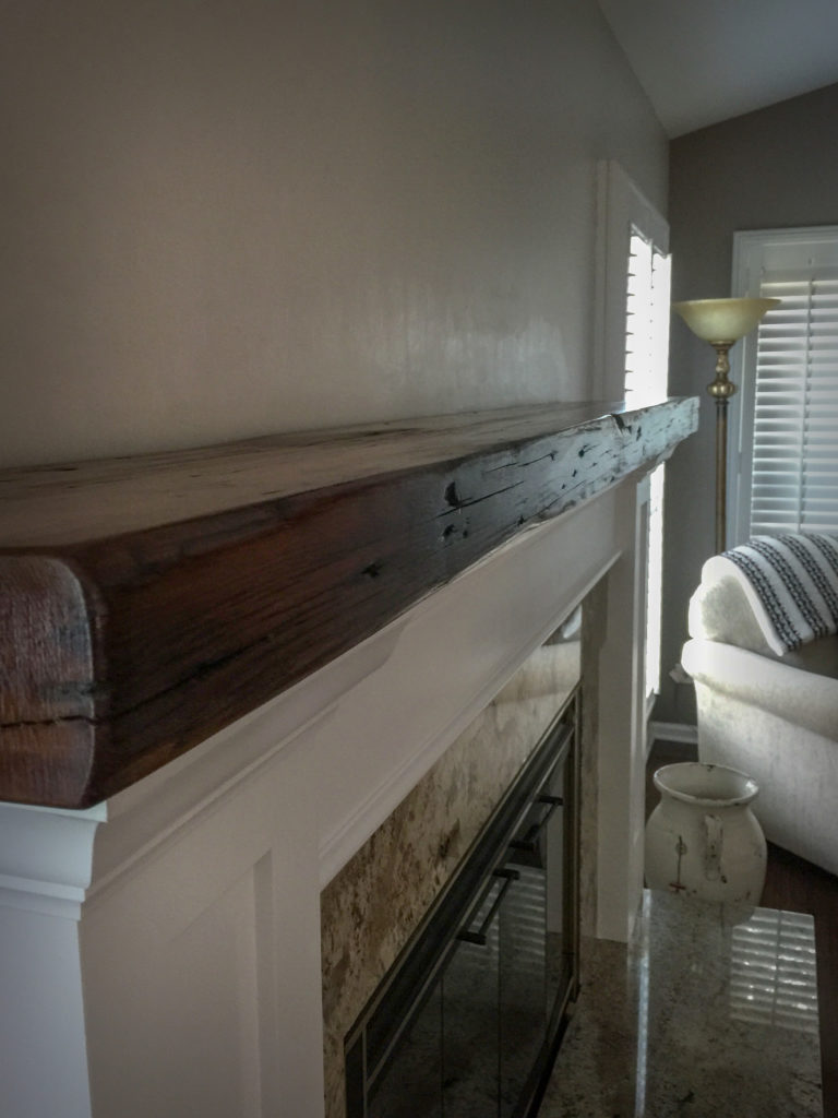 Rustic Mantle from Reclaimed Timbers