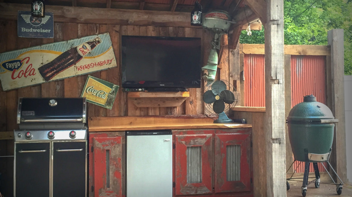 Rustic Outdoor Kitchen made with Barn Timbers