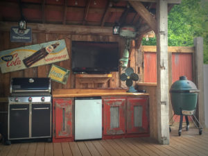 Rustic Outdoor Kitchen made with Barn Timbers