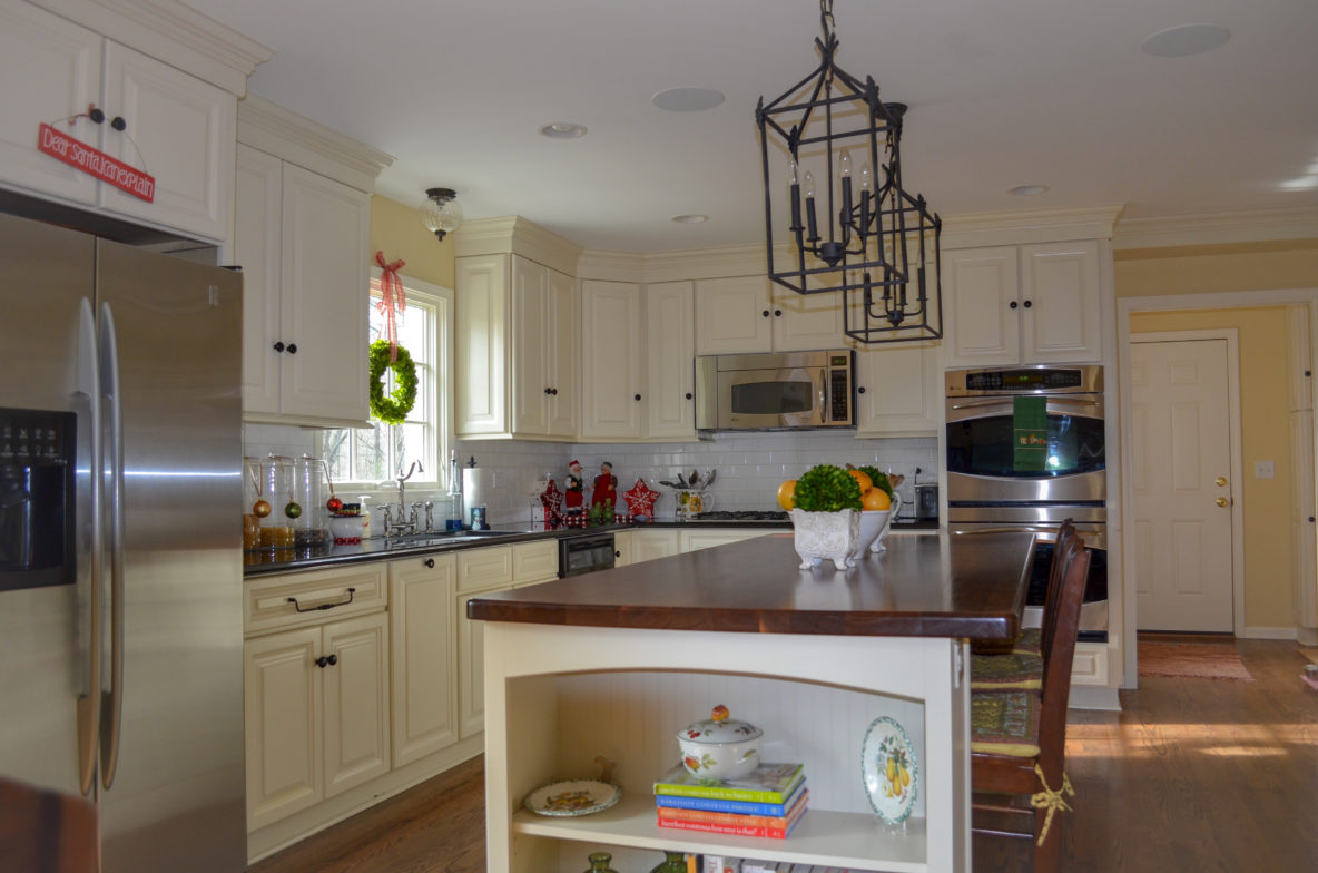 White Kitchen Remodel with Custom Island Top