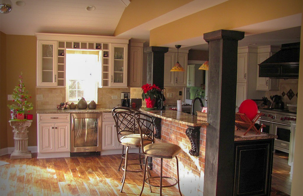 Custom Kitchen with Bar Area