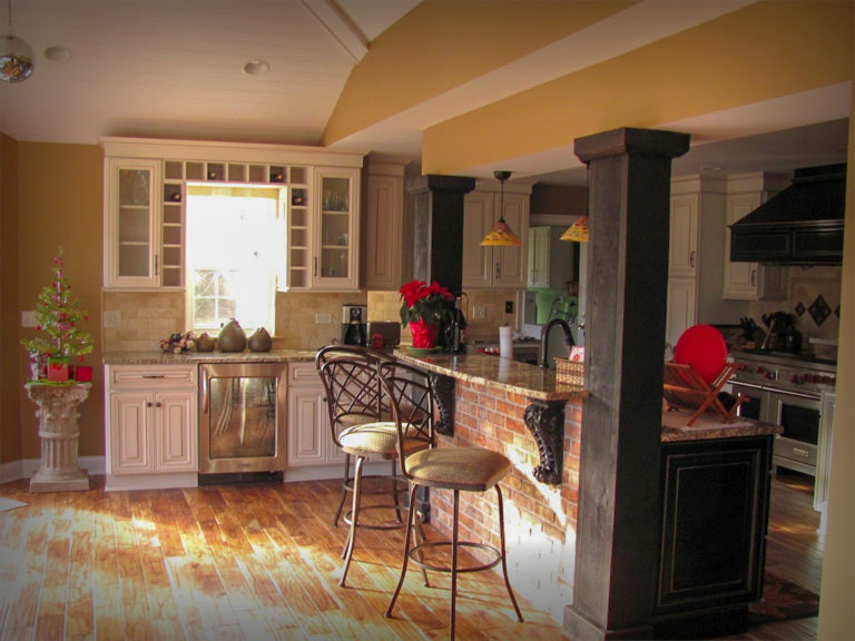 Custom Kitchen with Bar Area