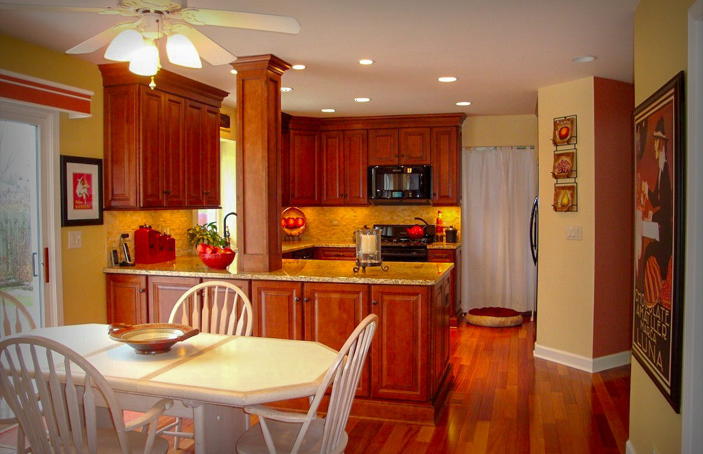Kitchen Update with Rich Color Wood Cabinets