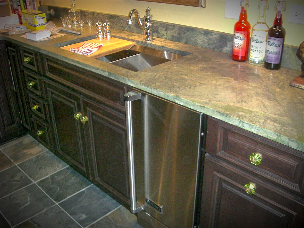 Basement Bar with stone countertop