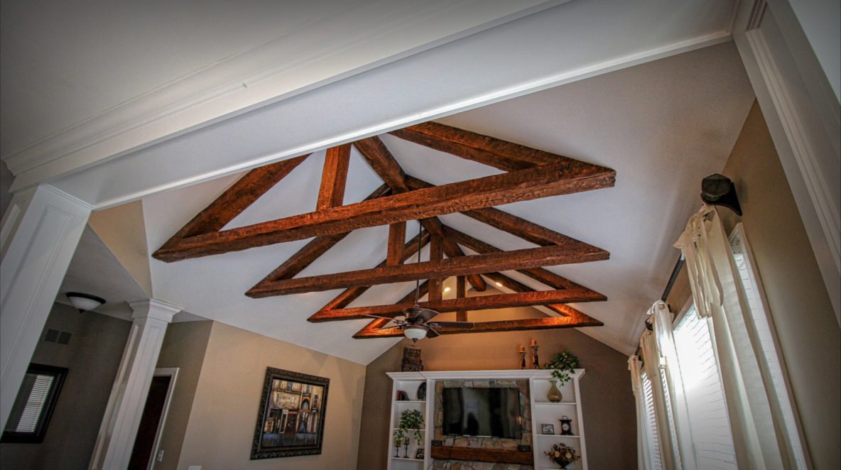 Reclaimed Beams on Ceiling